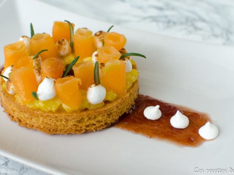 Dessert tarte melon romarin