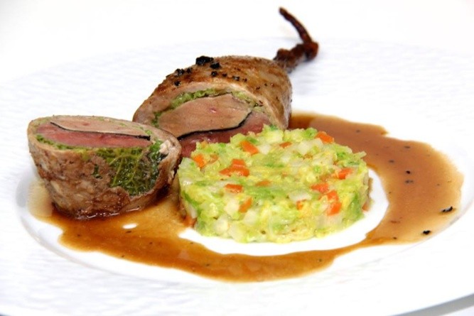 Oiseau sans tete choux jus de truffe